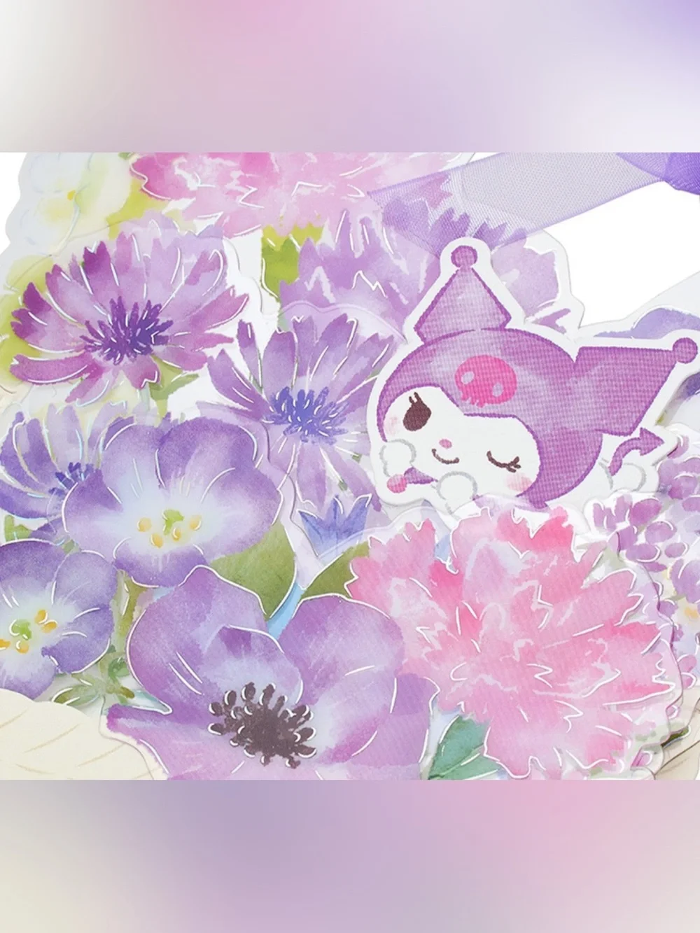 Kuromi Pop-Up Display Any Occasion Greeting Card w For You Floral Design NWT